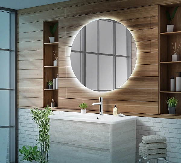 Зеркало с интерьерной подсветкой SPC-INT-800-LED, без выключателя, 12V, 220-240V, 800x30