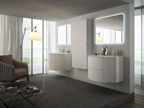 Колонна подвесная с одной распашной дверцей, реверсивная 54586 Frassino bianco, 35x20x140