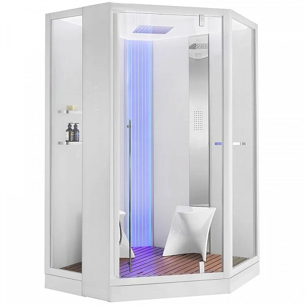 Душевая кабина Orans SR-89106S White 130x130 с гидромассажем и хамамом