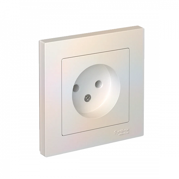 ATLASDESIGN РОЗЕТКА без заземления, 16А, в сборе, ЖЕМЧУГ