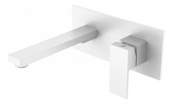 Boheme Смеситель для умывальника из стены QUBIC Matt White