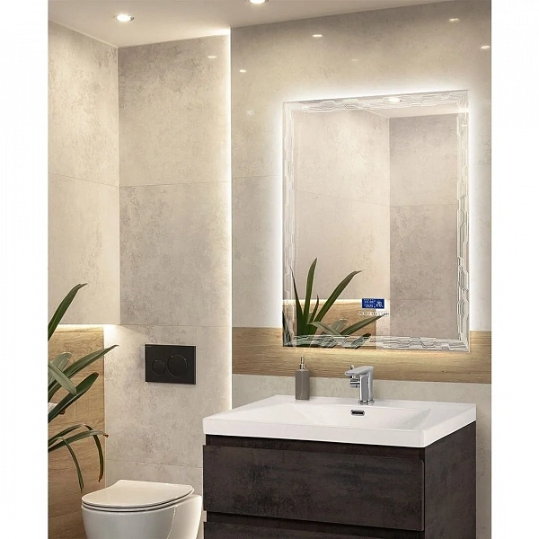 Зеркало с LED подств, К6500, сенсорным выключ Touch System, 50x90 см CEZARES