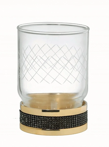 Boheme Настольный стакан ROYALE CRISTAL  BLACK GOLD