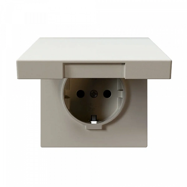 Розетка SCHUKO© с крышкой и защитными шторками 16A 250V~ 2P+T, цвет Сахара