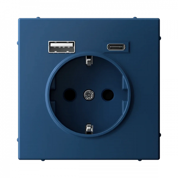 ARTGALLERY РОЗЕТКА 16А с 2 USB A+C, 5В/2,4А/3,0А, 2х5В/1,5А, механизм, АКВАМАРИН