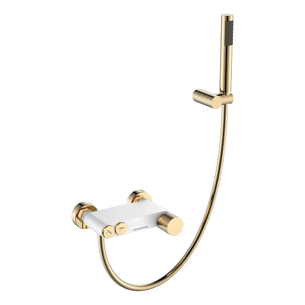 Boheme Смеситель STICK для ванны WHITE TOUCH GOLD
