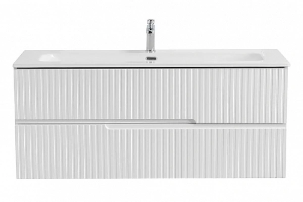 DUET-N База под раковину подвесная с двумя выкатными ящиками, Bianco Lucido, 1200x457x500, DUET-N-12