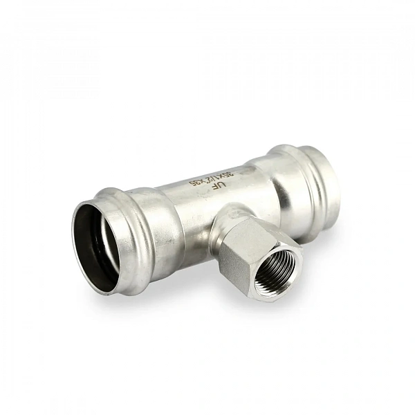 Тройник пресс-В 35 х 1/2" х 35, нержавеющая сталь Uni-Fitt