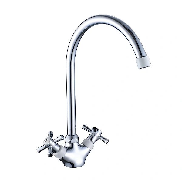 Смеситель для кухни с высоким повортным изливом Decoroom DR51028-White