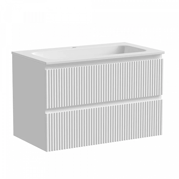 Тумба подвесная SANCOS Snob R 790х445х500, c двумя ящиками оснащенными доводчиками, Bianco, арт.SNR8