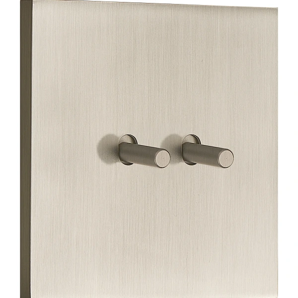 Donel N96 Переключатель на 2 тумблера, Цилиндр, 10AX 250V, Никель, серия DT