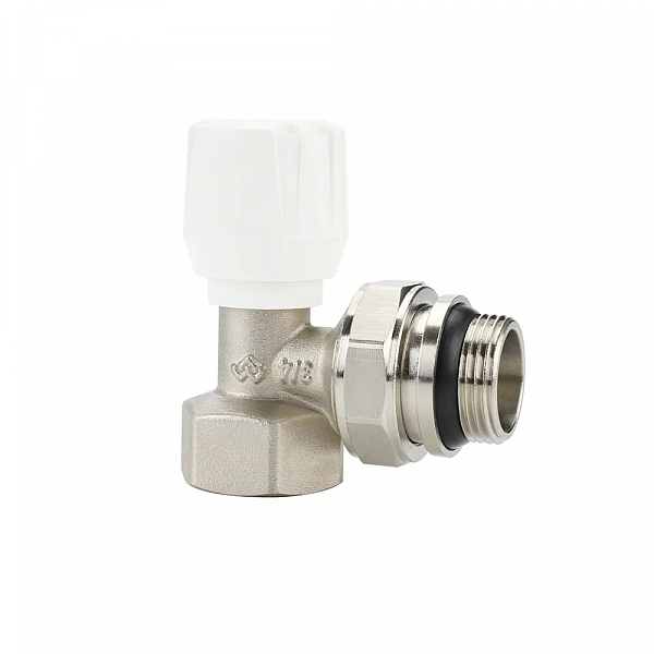 Ручной радиаторный клапан Varmega VM10013, 3/4", угловой, с самоуплотняющимся полусгоном