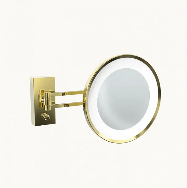 Decor Walther BS 36 LED Косметическое зеркало 22см, подвесное, увел. 3x, подсветка LED, цвет: золото