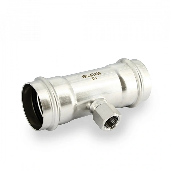 Тройник пресс-В 54 х 1/2" х 54, нержавеющая сталь Uni-Fitt