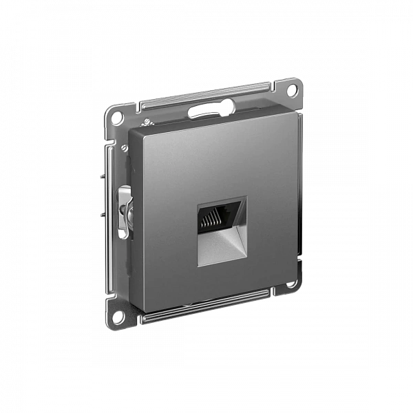 ATLASDESIGN РОЗЕТКА компьютерная RJ45, кат. 5Е, механизм, СТАЛЬ