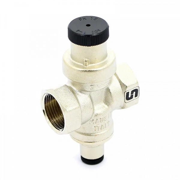 Редуктор давления 3/4" В 1-4 бар PN15 COMPACT с отверстием под радиальный манометр 1/4" никел. Uni-F
