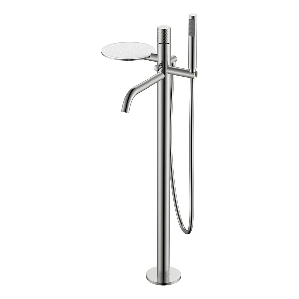 Boheme Смеситель STICK напольный Nickel Brush c ручкой DIMOND