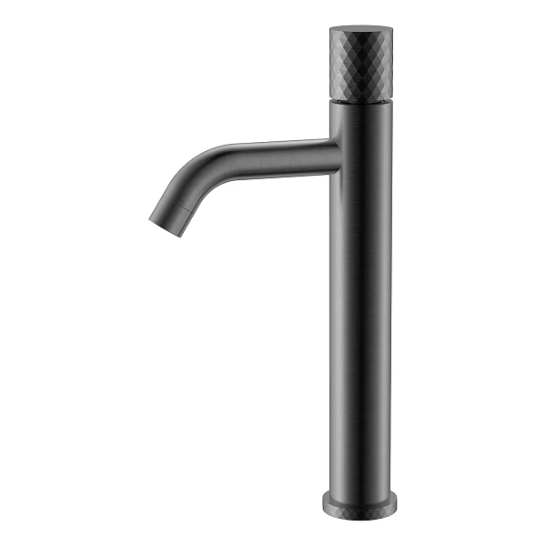Boheme Смеситель STICK для умыв. выс. Gun Metal высокий с ручкой DIAMOND
