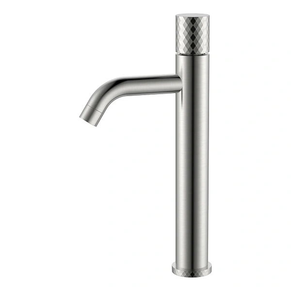 Boheme Смеситель STICK для умыв. выс. Nikel Brush высокий с ручкой DIAMOND