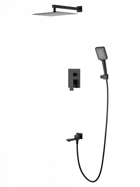 Душевая система встраиваемая WONZON & WOGHAND CUBE 2.0, Черный матовый (WW-88087068-MB), шт