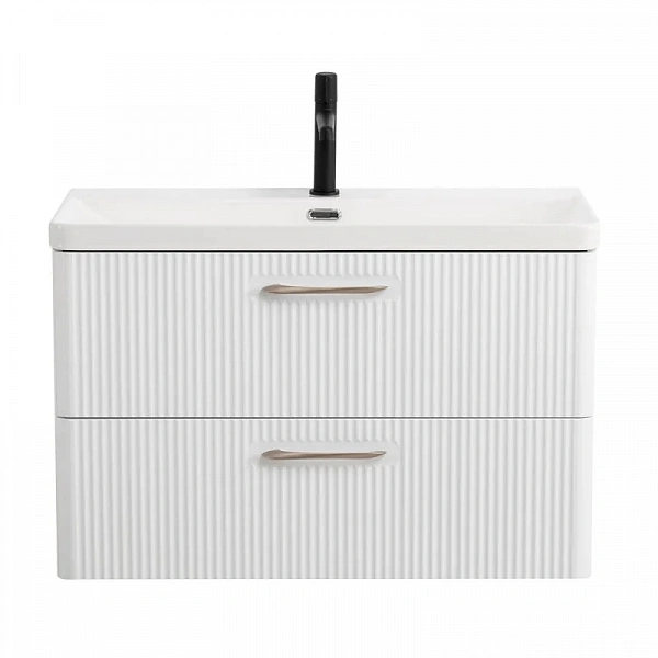 DUE База под раковину подвесная с двумя выкатными ящиками, Bianco Lucido, 806x423x500, DUE-800-2C-SO