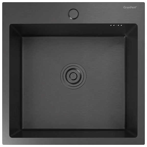 Мойка кухонная из нержавеющей стали 50x50 см GranFest METAL 5050 PVD графит