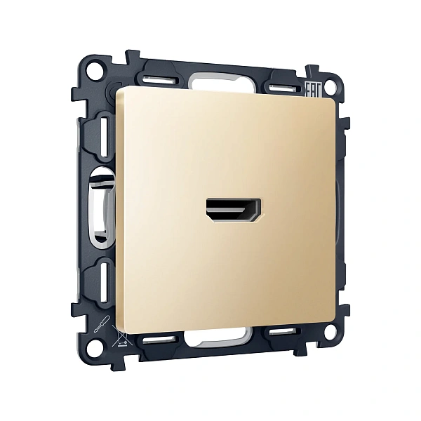 Комплект механизма розетки HDMI 2.0 ALFA MA614010 Шампань 40V/500mA 2.0GHz 5-18Gbit/s QUANT (AP6140,