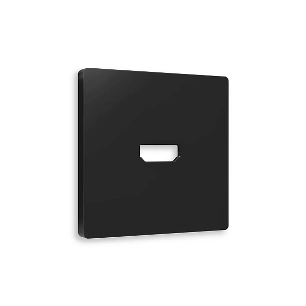 Лицевая панель ALFA (Черный матовый) для HDMI розетки QUANT AP8140