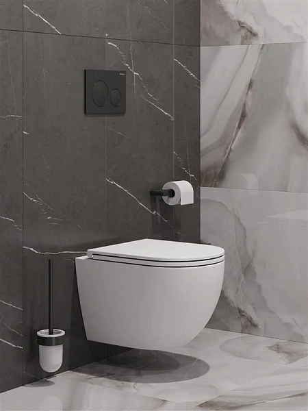 Унитаз подвесной BelBagno Compatto BB003CH-TOR/SC безободковый, с микролифтом, глянцевый белый