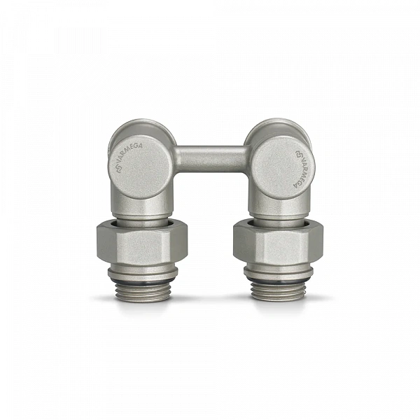 Узел нижнего подключения Varmega, 1/2"х3/4"EK, угловой, серый