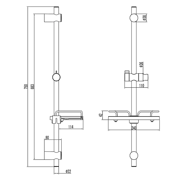 Стойка для душа Lemark Bronx LM3775GM