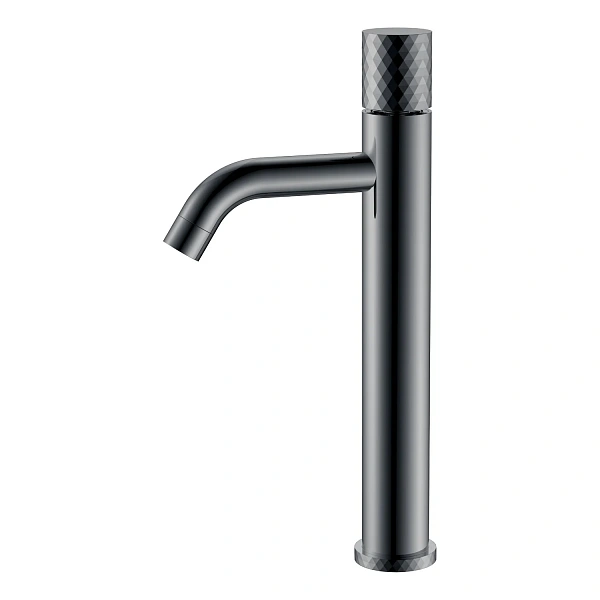 Boheme Смеситель STICK для умыв. выс. Shine Gun Metal высокий с ручкой DIAMOND