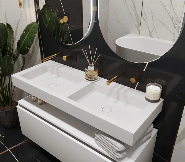 Boheme Столешница моноблок FLAT ST 120см (1204*452*100) двойной