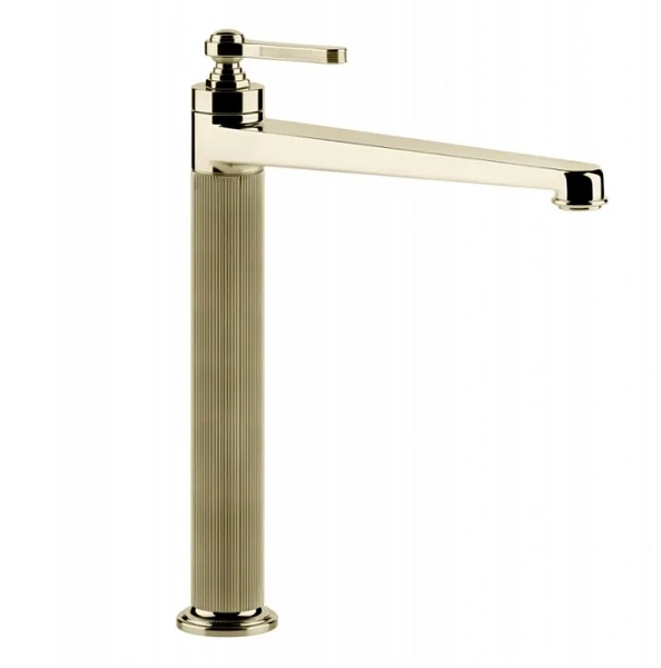 Gessi Venti20смеситель для раковины высокий, без донного клапана, соединительные шланги, цвет Brass