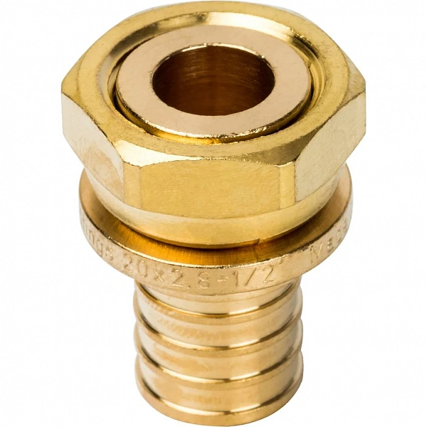SFA-0019-002012 STOUT Переходник с накидной гайкой 20xG 1/2  для труб из сшитого полиэтилена аксиаль