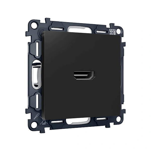 Комплект механизма розетки HDMI 2.0 ALFA MA814010 Черный матовый 40V/500mA 2.0GHz 5-18Gbit/s QUANT (