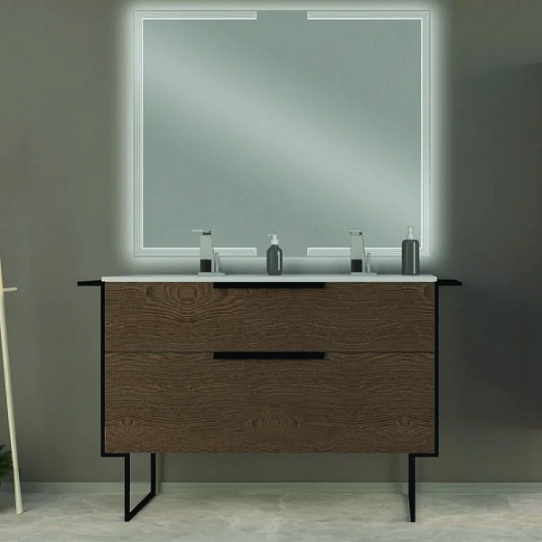 URBAN Тумба под раковину с двумя выдвижными ящиками 55161 Frassino scuro, 120x46x62
