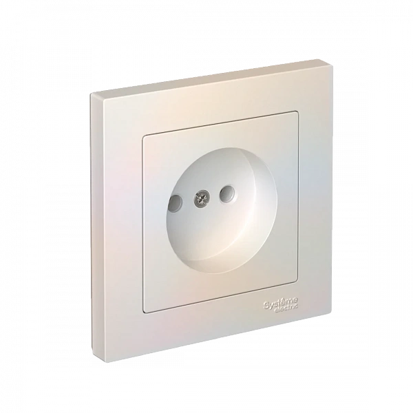 ATLASDESIGN РОЗЕТКА без заземления, 16А, в сборе, быстрозажим. клем., ЖЕМЧУГ