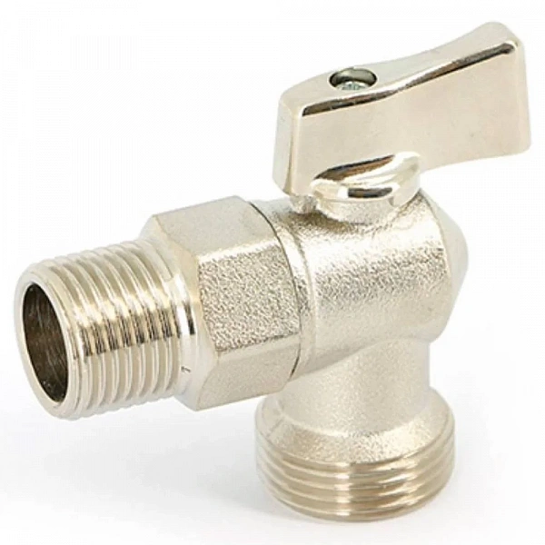 Кран Н 1/2" х 3/4" для подключения стиральных / посудомоечных машин, никелированный Uni-Fitt