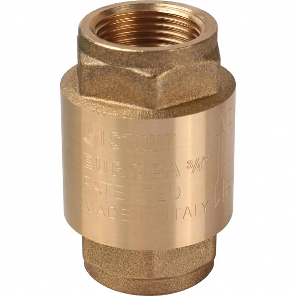 SVC-0011-000020 STOUT 3/4 Клапан обратный пружинный муфтовый с металлическим седлом упак.8/120