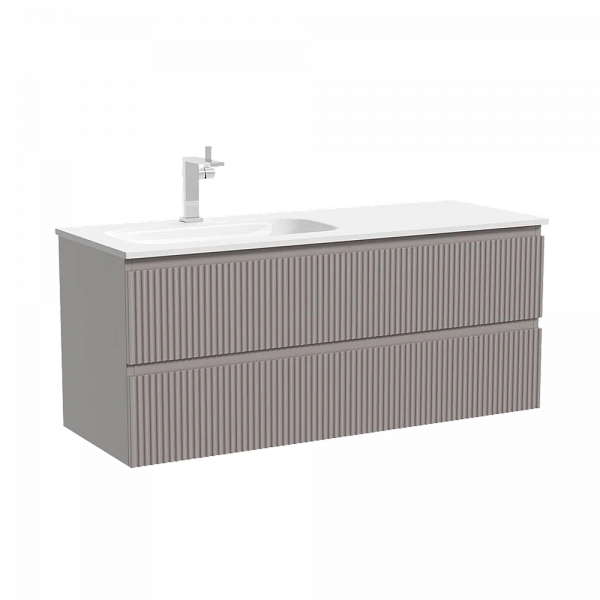 Тумба подвесная SANCOS Snob R левая 1195х445х500, c двумя ящиками оснащенными доводчиками, Doha Soft