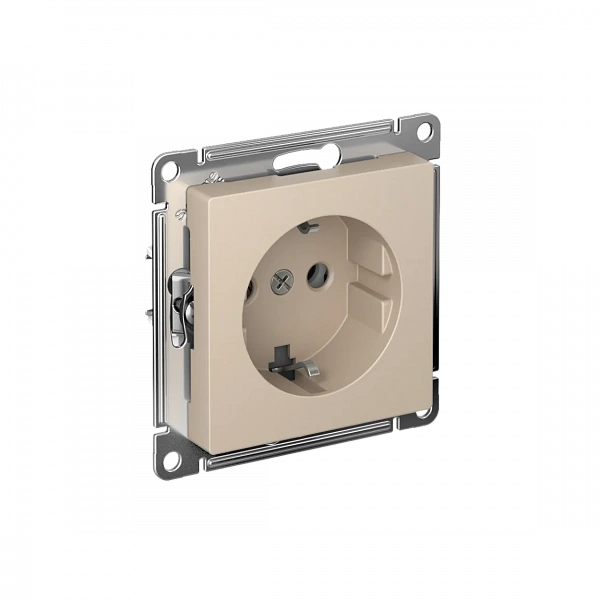 Розетка с заземлением Schneider Electric Atlasdesign 16А, быстрозажим. клем., песочный