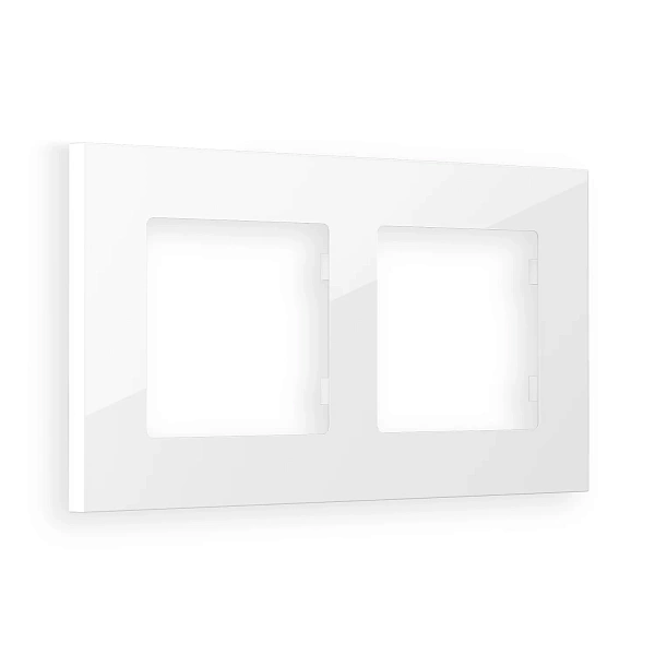 Рамка ALFA Qubi (Белый глянец) 2-ая AF250102