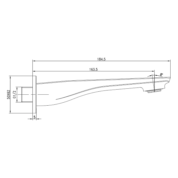 Излив для ванны Lemark LM5981СW встраиваемый