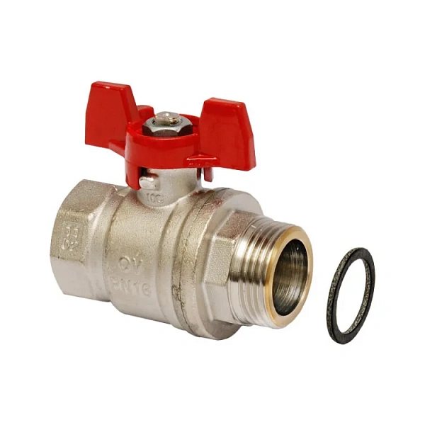 Шаровой кран для гребенки Oventrop Ду 20 G 3/4 BP х G 1 HP 1406383