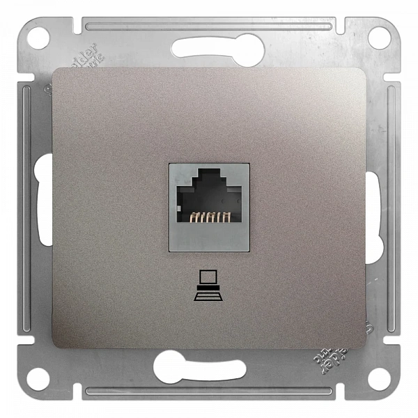 GLOSSA РОЗЕТКА компьютерная RJ45 кат.5Е, механизм, ПЛАТИНА