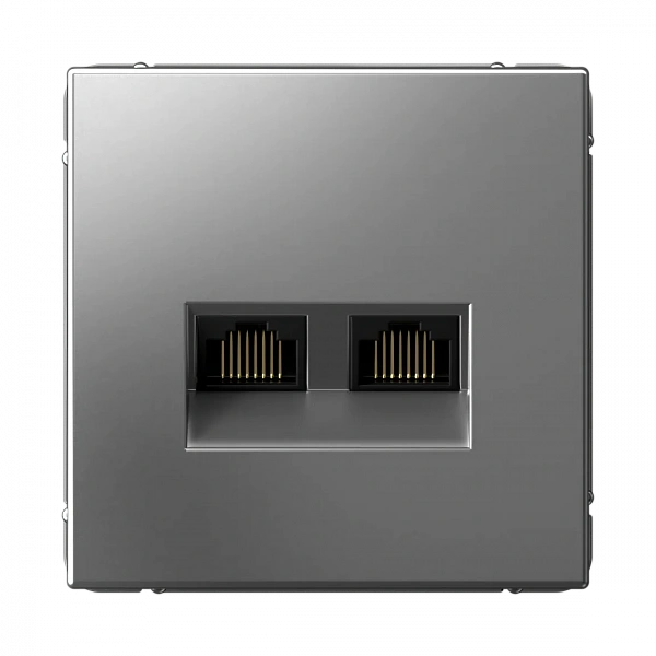 ARTGALLERY РОЗЕТКА двойная компьютерная RJ45+RJ45, кат.6А, механизм, СТАЛЬ
