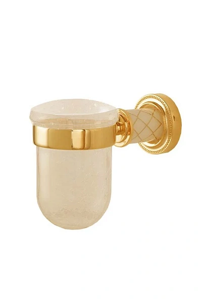 Boheme Стакан для зубных щеток MURANO GOLD (белое)_Комплект