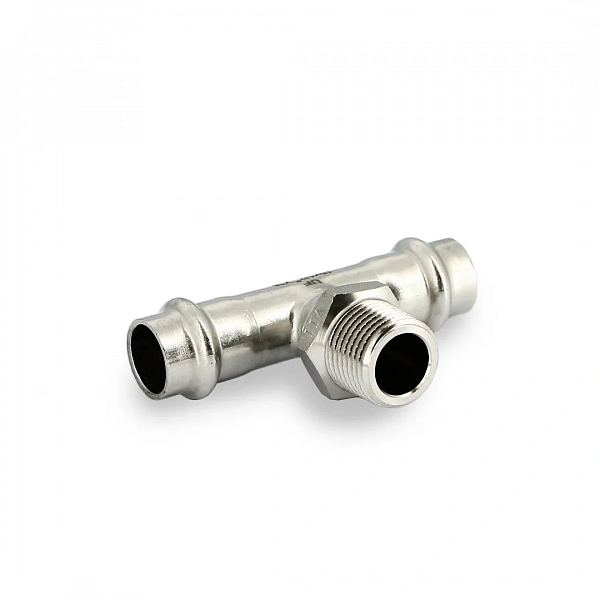 Тройник пресс-Н 15 х 1/2" х 15, нержавеющая сталь Uni-Fitt