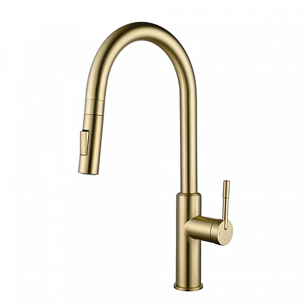 Смеситель для кухни выдвижной матовое золото 2021 matt gold Kern